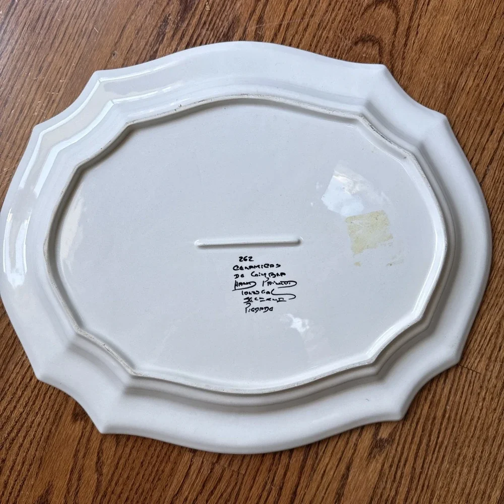 CERAMICA DE CONIMBRIGA Portugal #262 Hand Painted Ceramic Platter Hunting Scene